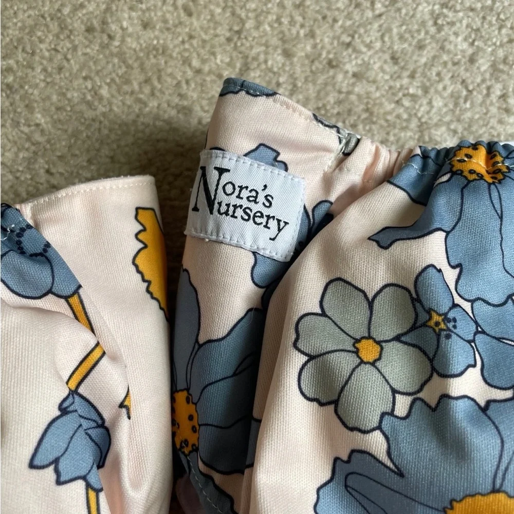 Floral Print Cloth Diapers - Blue and Yellow